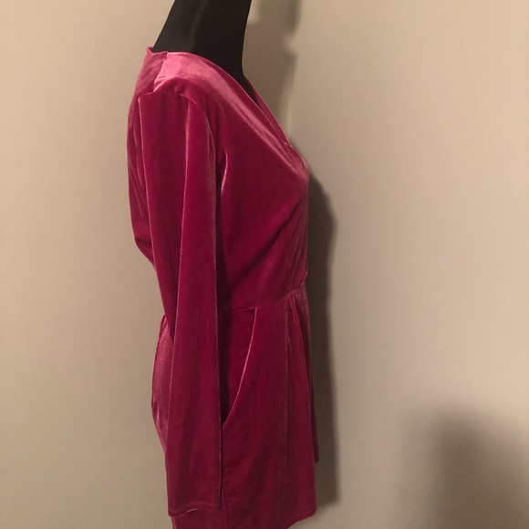 NEW Candies Pink Velvet Romper - Picture 3 of 8